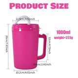 24 Pack Double Wall Hip Sips Mega Mugs 34oz Glitter Plastic Water Bottle for UV DTF Wraps_GGblanks