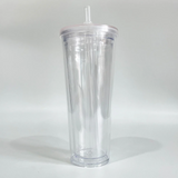 20 Pack Snow Globe 24oz Acrylic Tumbler Boba Cup with Pre-drilled Hole_GGblanks