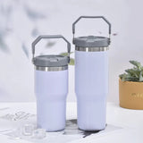 China RTS_20oz powder coat Stanley style flip straw school tumblers for laser engraving Ship from China_GGblanks