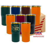24 Pack 20oz Mirror Gold Staight Body Coffee Mugs with Leak Proof Slide Lids_GGblanks
