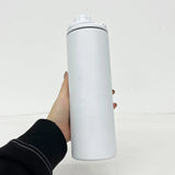 25 Pack Blank Macaron Sublimation 20oz Straight Sports Water Bottle with Two Lids_GGblanks