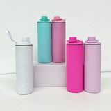 25 Pack Blank Macaron Sublimation 20oz Straight Sports Water Bottle with Two Lids_GGblanks