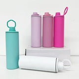 25 Pack Blank Macaron Sublimation 20oz Straight Sports Water Bottle with Two Lids_GGblanks