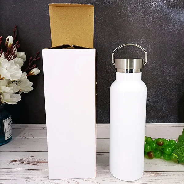 25 Pack 20oz Wholesale Sublimation Blank Stainless Steel Water Bottle Portable Powder Coated Printing DIY Bottles White_GGblanks