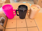 24 Pack Double Wall Hip Sips Mega Mugs 34oz Glitter Plastic Water Bottle for UV DTF Wraps_GGblanks
