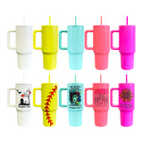 25 Pack 40oz H3.0 Travel Car Tumblers with Leakproof Lids Cups Colorful Slm Tumbler_GGblanks