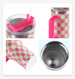 16 Pack 40oz Travel Mug Checkerboard Stainless Steel Mug with Handle H1.0_GGblanks