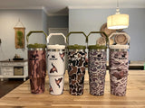20 Pack 40oz H2.0 25 Pack 30oz Flip Straw Logo Designed Modern Camo Southern Tumblers Stainless Steel Quencher Tumblers_GGblanks