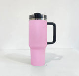 20 Pack USA Presale 40oz matte powder coated pink quencher tumbler with black underneath_GGblanks