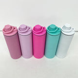 25 Pack Blank Macaron Sublimation 20oz Straight Sports Water Bottle with Two Lids_GGblanks