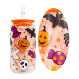 50 Pack 16oz Halloween UV DTF Wraps Designed Glasses Cans_GGblanks