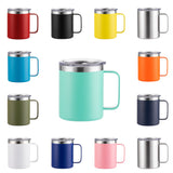 25 Pack 12oz Coffee Mug Colorful Stainless Steel Insulated Lowball Tumbler with Handle_GGblanks