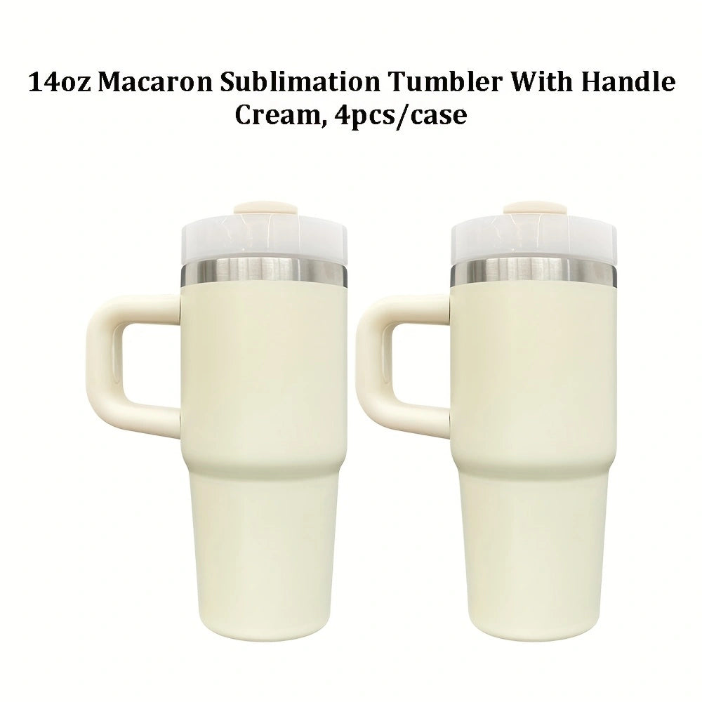 4pcs/12pcs 14oz Kids Baby Macaron Color Tumblers with Handle for Sublimation and UV DTF Wraps_GGblanks