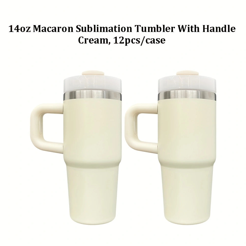 4pcs/12pcs 14oz Kids Baby Macaron Color Tumblers with Handle for Sublimation and UV DTF Wraps_GGblanks
