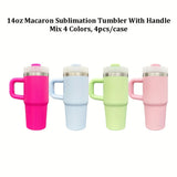 4pcs/12pcs 14oz Kids Baby Macaron Color Tumblers with Handle for Sublimation and UV DTF Wraps_GGblanks