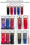 20 Pack 30oz Gold Plated Water Bottles Red/Black/Blue/Purple/Wine/Dark Chocolate Brown Tumbler with Flip Straws_GGblanks