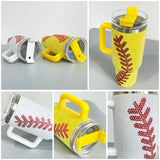 20 Pack 40oz H1.0 Yellow Tumbler with Baseball Bling Rhinestone_GGblanks