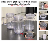 25 Pack China RTS New Style 20oz Pre-drilled Snow Globe Plastic Colorful Lids Mason Jars_GGblanks