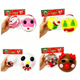 72 Pack DIY Christmas Decorate Squishy Stress Ball Kit TPR Squeeze Fidget Toy with Detachable Christmas Facial Stickers for Kids_GGblanks