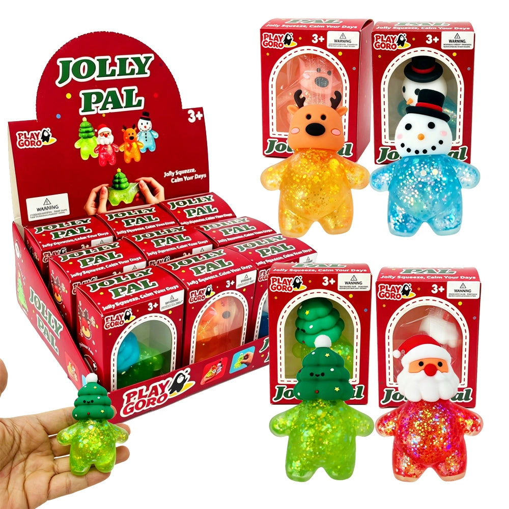 72 Pack Happy Christmas Family Maltose Squishy Xmas Snowman Elk Christmas Tree Santa Claus Squeeze Fidget Toys_GGblanks