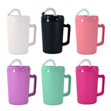 24 Pack Double Wall Hip Sips Mega Mugs 34oz Glitter Plastic Water Bottle for UV DTF Wraps_GGblanks