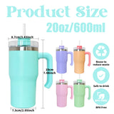1PC Sample 20oz Kids 5 Colors Matt Macaron Double Wall Stainless Steel Tumblers with Plastic Handle for Sublimation_GGblanks