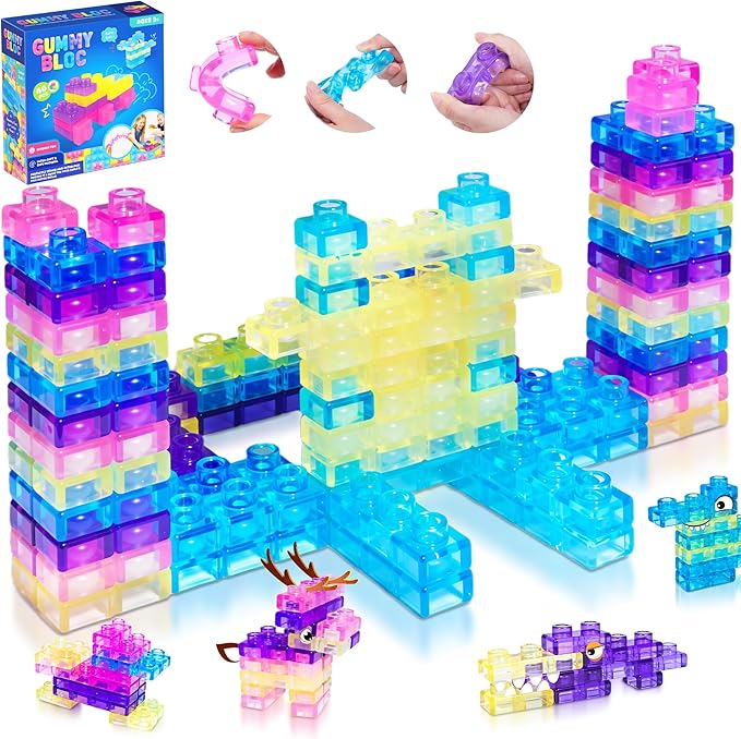 40 Pack 28 Sets Jelly Blox Same Style Soft Jelly Building Blocks for Toddlers Kids_GGblanks