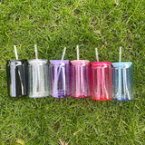 50 Pack 60 Pack 16oz 20oz Libby Shape Acrylic Cans Plastic Can with Plastic or Bamboo Lids and Straws_GGblanks