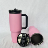 20 Pack 40oz Pink ProTour Flip Straw Powder Coated Qencher Tumblers with Double Lids Include No Spill Leak Proof Lids for Laser Engraving_GGblanks