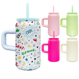 25 Pack 16oz Stainless Steel Can with Handle Hot Pink White Blue Green Mugs for Blank Sublimation Kids_GGblanks