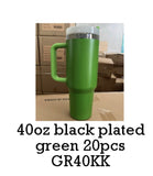 20 Pack 40oz Black Underneath Black Plated Black/Red/Pink/Blue/Light Pink/White/Yellow/Orange Tumblers for Laser Engraving_GGblanks