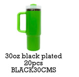 20 Pack 40oz Black Underneath Black Plated Black/Red/Pink/Blue/Light Pink/White/Yellow/Orange Tumblers for Laser Engraving_GGblanks