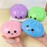 6 Pack Jumbo Soft Sensory Giant 25cm Dumpling Squishy Steamed Bun Stress Relief Fidget Toy with Mystery Blind Box for Kids_GGblanks