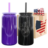 25 Pack Halloween 16oz Stainless Steel Cans 13black 12purple_GGblanks