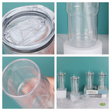 25 Pack 5 Cases Left USA RTS 16oz Snow Globe Plastic Tumbler with Pre-Drilled Hole & Stopper Lids_GGblanks
