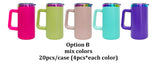 20 Pack 20oz Chubby Rainbow Plated Underneath Car Tumbler Mug with Removable Handle For Laser_GGblanks