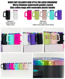 20 Pack 20oz Chubby Rainbow Plated Underneath Car Tumbler Mug with Removable Handle For Laser_GGblanks