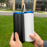 25 Pack 20oz Mirror Blue underneath Powder Coated Stainless Steel Straight Skinny Tumblers_GGblanks