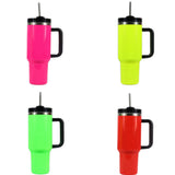 20 Pack 30oz Neon Water Bottles with Flip Straws 40oz Neon Quencher Tumbler with Handle for Sublimation_GGblanks