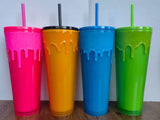 20 Pack 24oz Lava Glow In The Dark Plastic Cups with Coloful Lids and Straw Suitable for Halloween_GGblanks