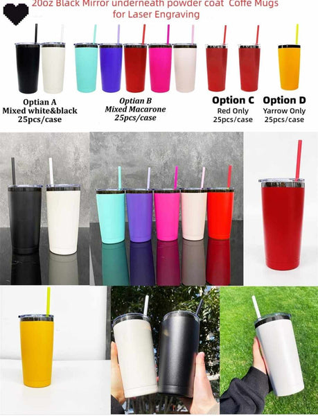25 Pack Yeti Style 20oz Black Plated Red Chocolate Colorful Car Cups P ...