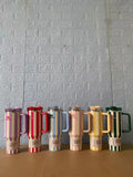20 Pack Striped 40oz Stainless Steel Quencher Tumblers with Lid and Removable Handle_GGblanks