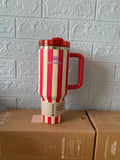 20 Pack Striped 40oz Stainless Steel Quencher Tumblers with Lid and Removable Handle_GGblanks