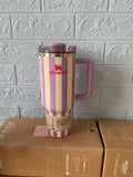 20 Pack Striped 40oz Stainless Steel Quencher Tumblers with Lid and Removable Handle_GGblanks