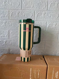 20 Pack Striped 40oz Stainless Steel Quencher Tumblers with Lid and Removable Handle_GGblanks
