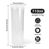 20 Pack China Warehouse Glow in dark Tumbler with Pre Drilled Hole 20oz Acrylic Snow Globe Double Wall Clear Plastic Cups_GGblanks