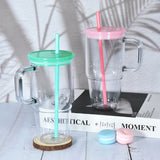 25 Pack 20oz Single Wall Acrylic Tumblers with Handle and Colorful Lid_GGblanks