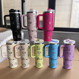 20 Pack Free Shipping Cartoon Logo Designed Laser Engraved 40oz Stanley Tumblers with Design_GGblanks