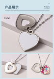 Ship from China 3-4weeks_ 2024 new hollow heart LOVE blank Valentine's Day necklace jewelry gift_50pcs_GGblanks