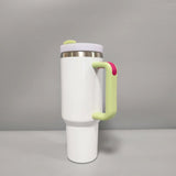 China RTS_40oz H2.0 White Sublimation Tumblers With Colored Handles_25pcs_GGblanks